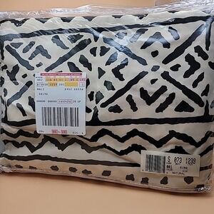 Vintage 80s Bed Skirt King MALI by Gatherings NEW USA Tribal‎ Black Cream